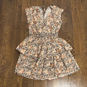 American Eagle Outfitters Floral Mini Dress - Orange and Black